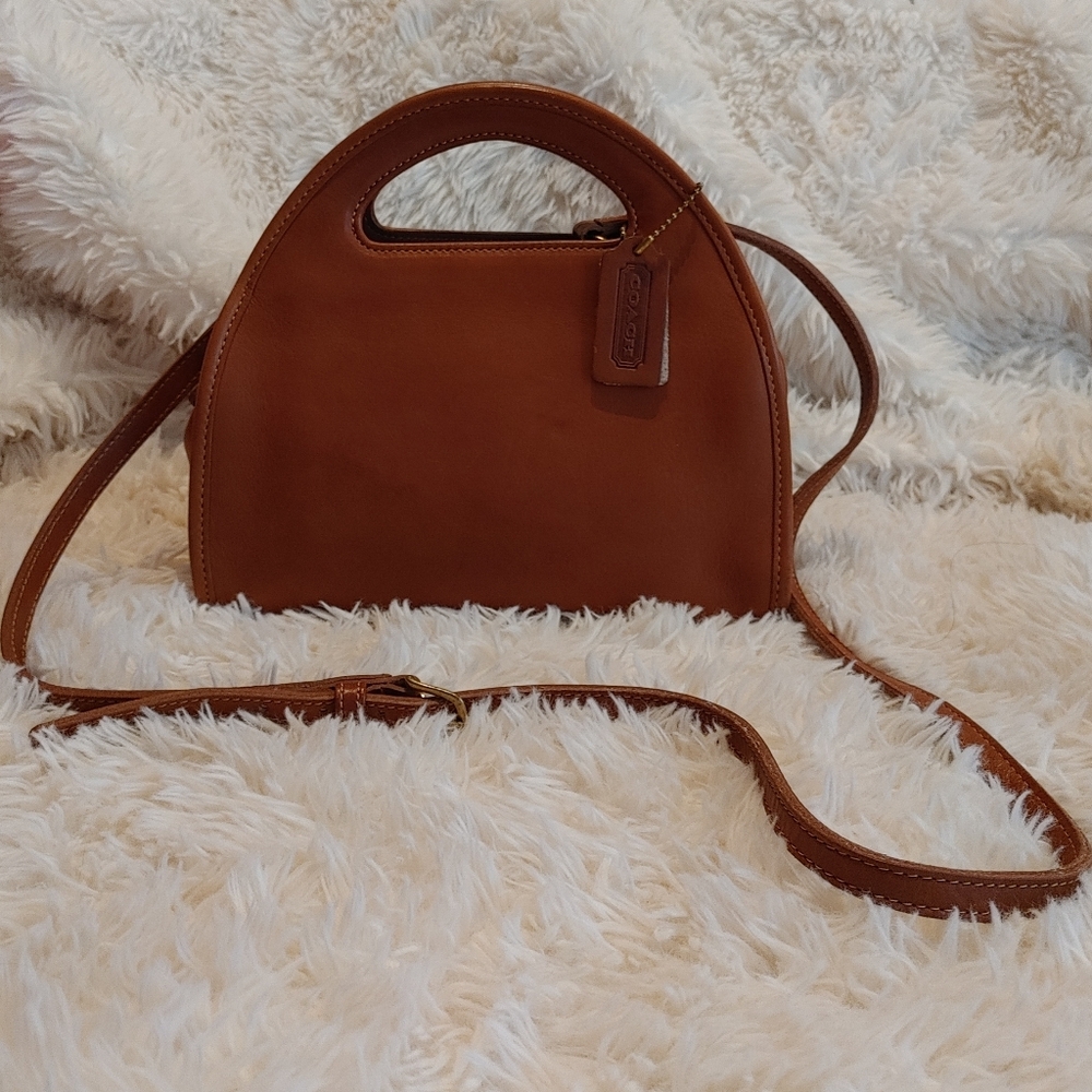 Vintage Coach Carousel Tan Leather Handbag